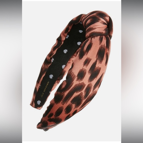 Lele Sadoughi Pink Leopard Print Knotted Headband women’s EUC
